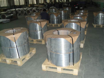 PC wire in coils are placed in two rows.